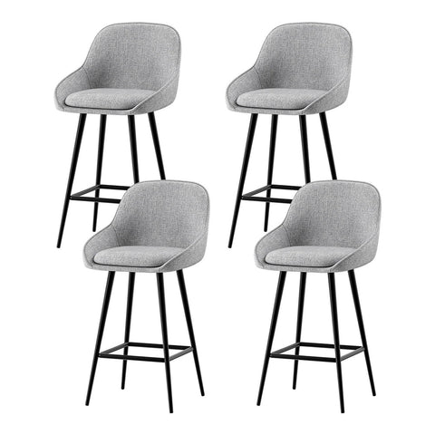 Artiss 4x Bar Stools Upholstered Stool Counter Seat Kitchen Dining Chairs Chez Guru