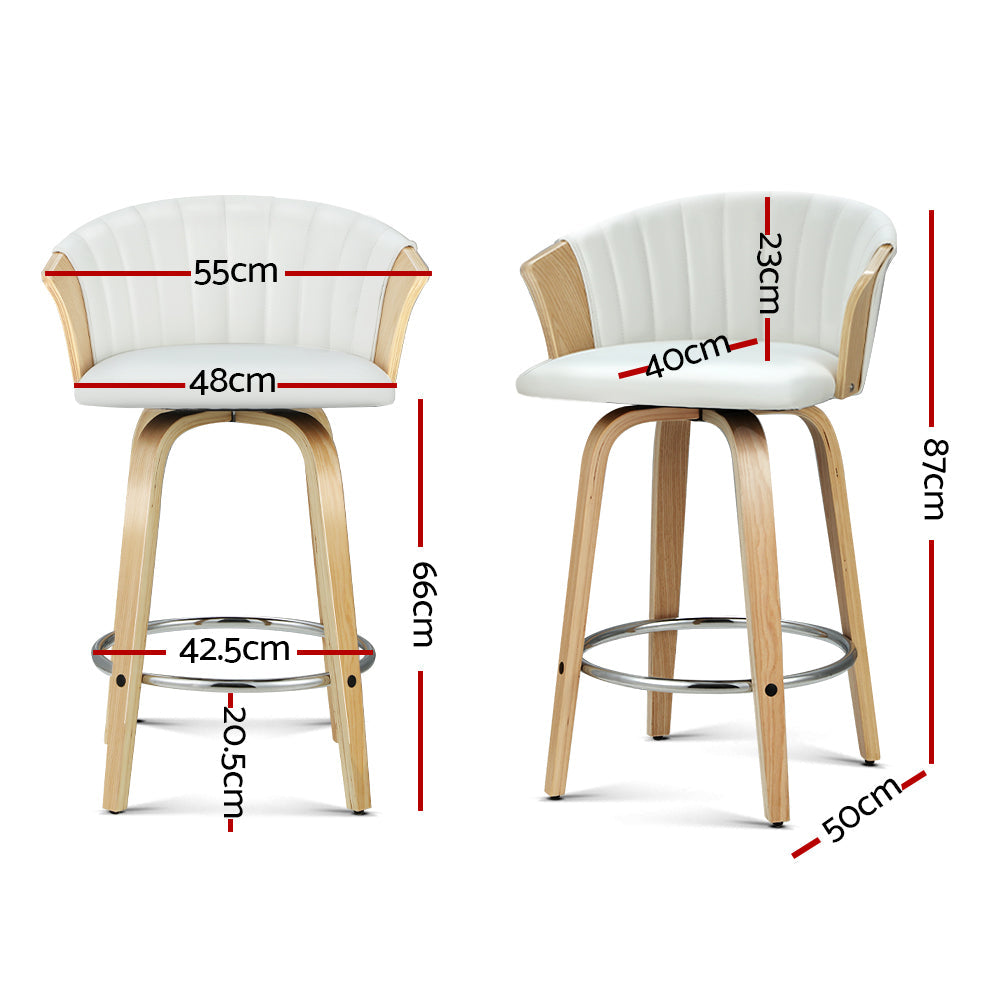 Artiss Bar Stools Kitchen Leather Barstools Swivel Counter Chairs x2 Chez Guru