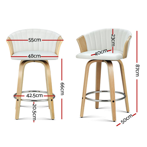 Artiss Bar Stools Kitchen Leather Barstools Swivel Counter Chairs x2 Chez Guru