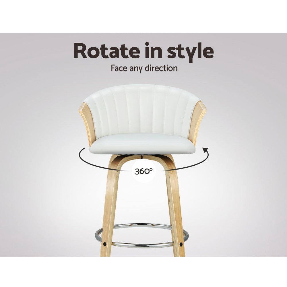 Artiss Bar Stools Kitchen Leather Barstools Swivel Counter Chairs x2 Chez Guru