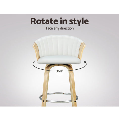 Artiss Bar Stools Kitchen Leather Barstools Swivel Counter Chairs x2 Chez Guru