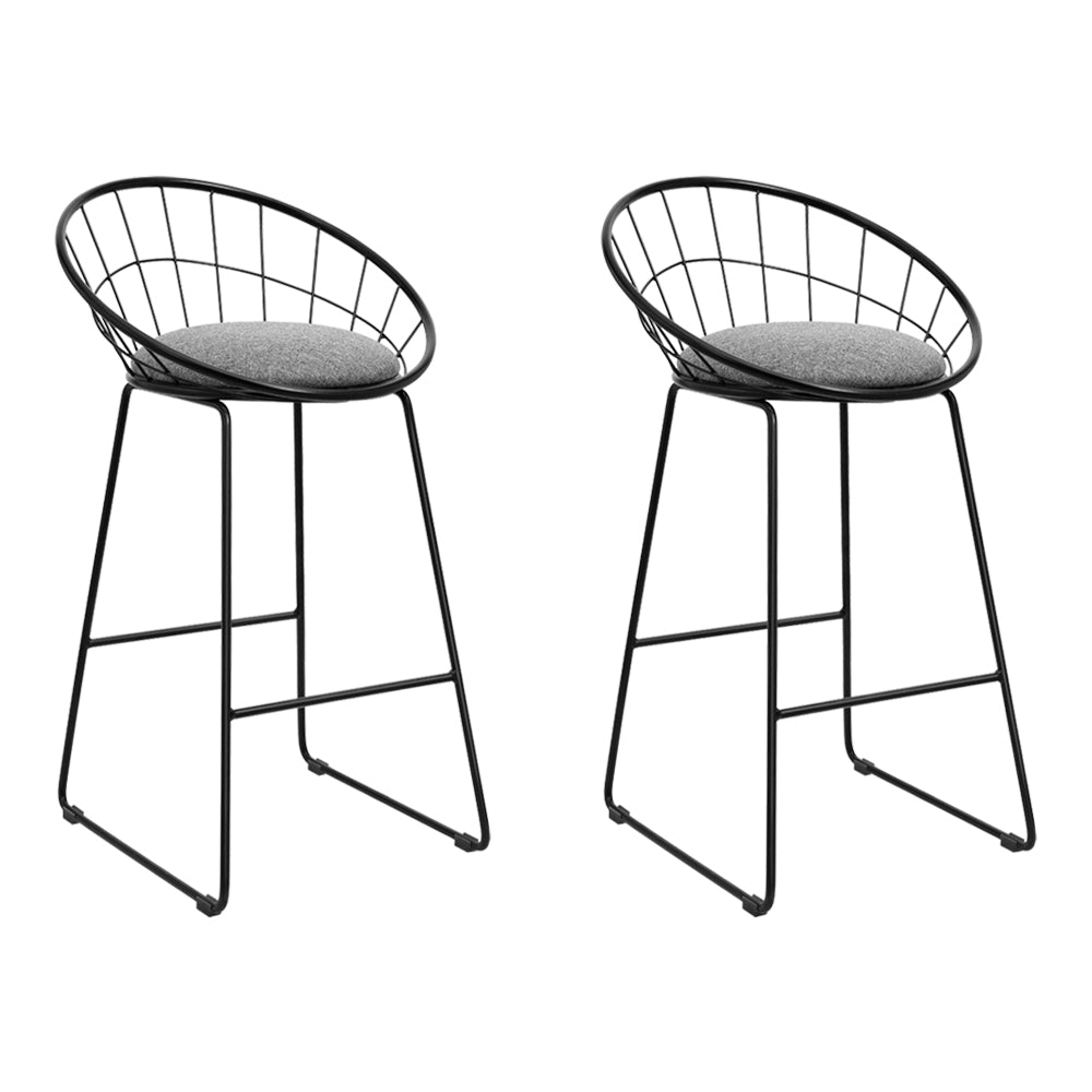 Artiss 2x Bar Stools Padded Seat Metal Chez Guru