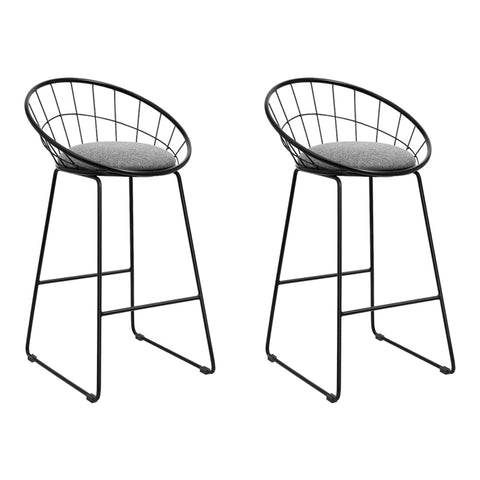 Artiss 2x Bar Stools Padded Seat Metal Chez Guru