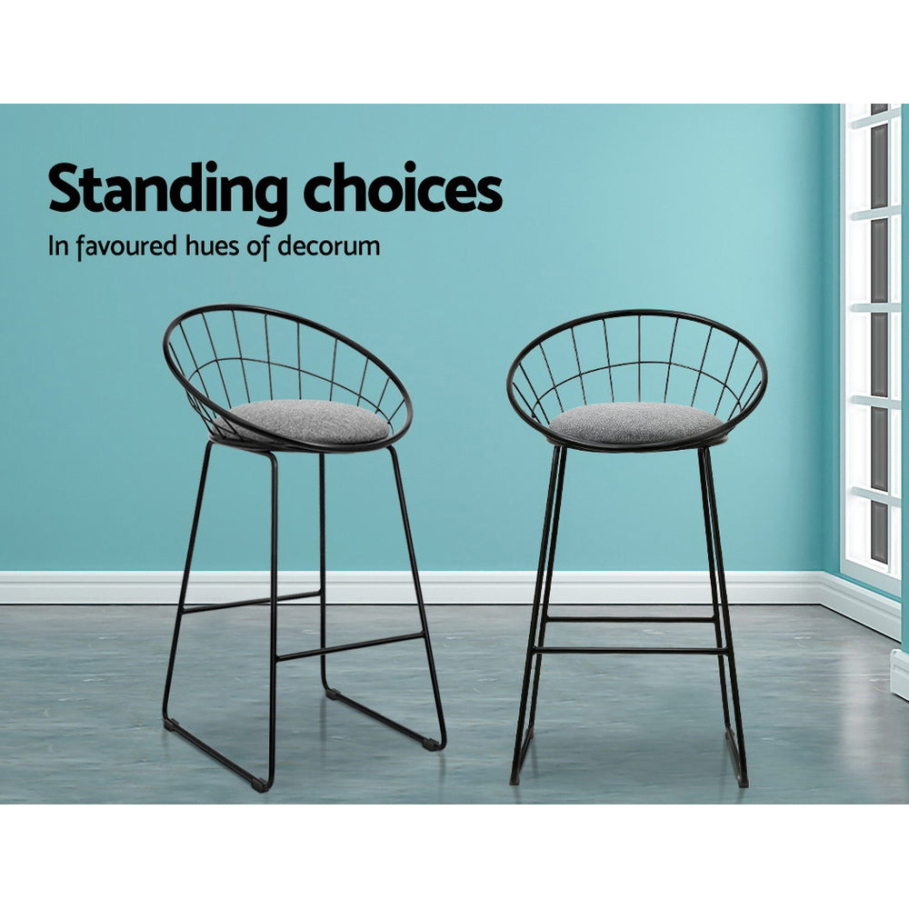 Artiss 2x Bar Stools Padded Seat Metal Chez Guru