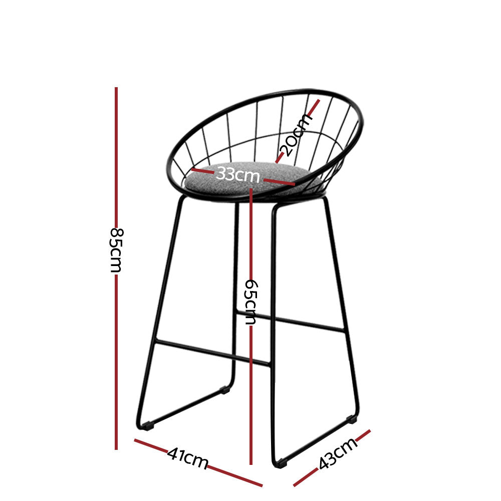Artiss 4x Bar Stools Padded Seat Metal Chez Guru