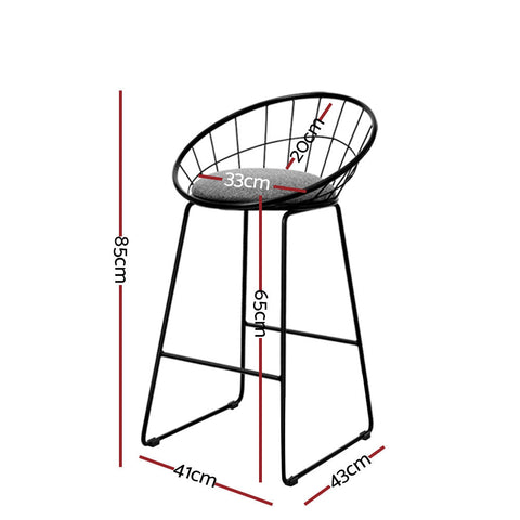 Artiss 4x Bar Stools Padded Seat Metal Chez Guru