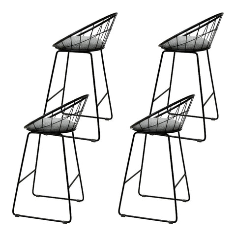Artiss 4x Bar Stools Padded Seat Metal Chez Guru