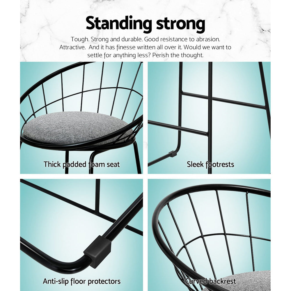 Artiss 4x Bar Stools Padded Seat Metal Chez Guru