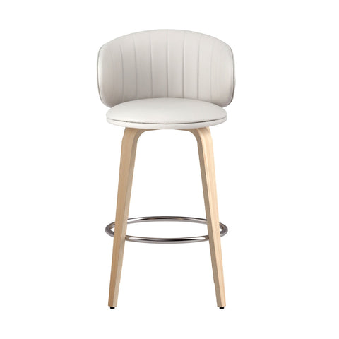 4x Artiss Bar Stools Dining Chairs Contoured Leather Wood Stool Chez Guru