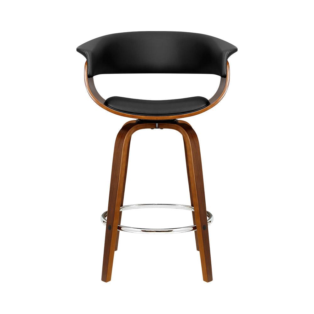 Artiss Bar Stools Swivel PU Seat Wooden Chez Guru