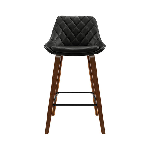 Artiss 2x Bar Stools PU Seat Wooden Chez Guru