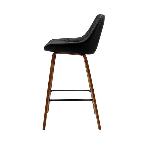 Artiss 2x Bar Stools PU Seat Wooden Chez Guru