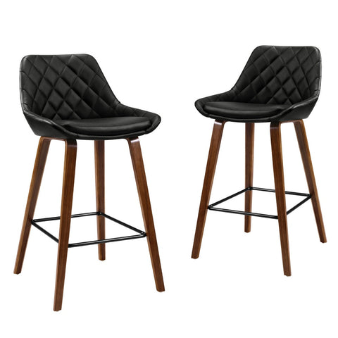 Artiss 4x Bar Stools PU Seat Wooden Chez Guru