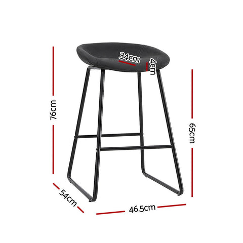 Artiss 2x Bar Stools Kitchen Dining Chairs Counter Stool PU Leather Metal Chez Guru