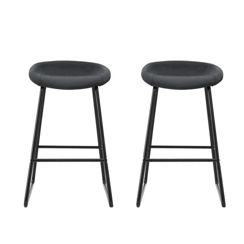 Artiss 2x Bar Stools Kitchen Dining Chairs Counter Stool PU Leather Metal Chez Guru