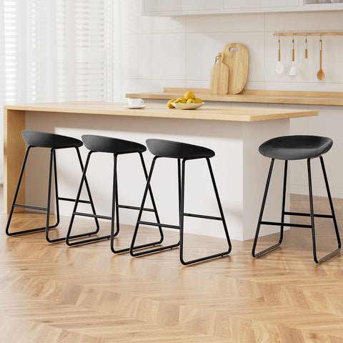 Artiss 4x Bar Stools Kitchen Dining Chairs Counter Stool PU Leather Metal Chez Guru