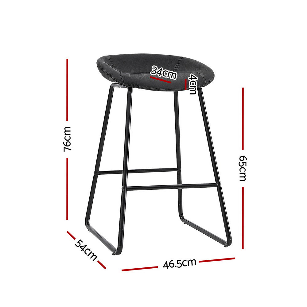 Artiss 4x Bar Stools Kitchen Dining Chairs Counter Stool PU Leather Metal Chez Guru