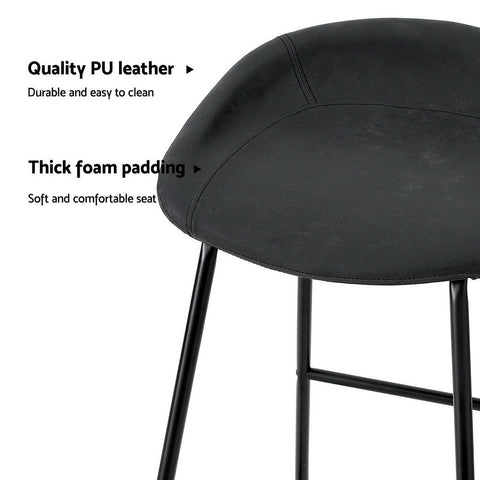 Artiss 4x Bar Stools Kitchen Dining Chairs Counter Stool PU Leather Metal Chez Guru
