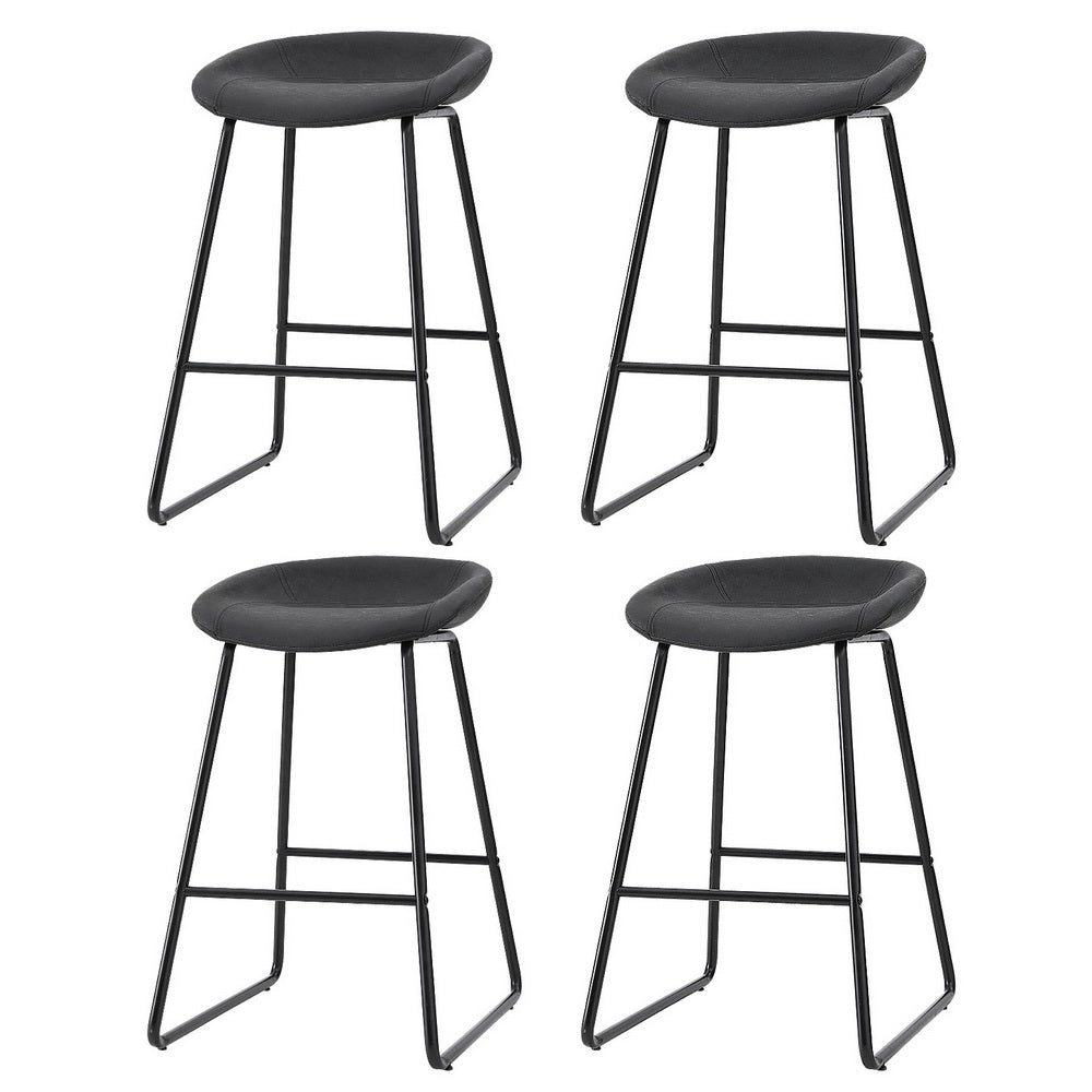Artiss 4x Bar Stools Kitchen Dining Chairs Counter Stool PU Leather Metal Chez Guru