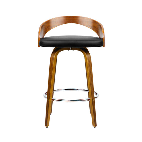 Artiss 2x Bar Stools Swivel Seat Curving Backrest Chez Guru