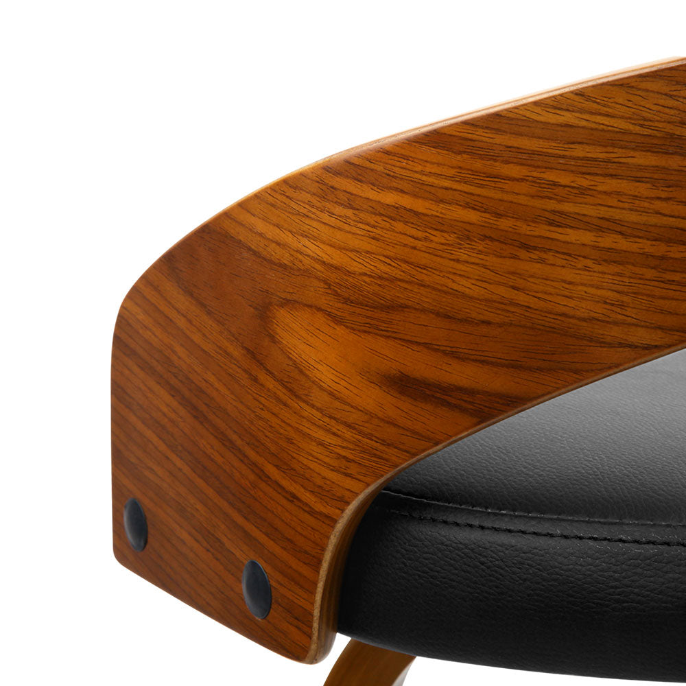 Artiss 2x Bar Stools Swivel Seat Curving Backrest Chez Guru