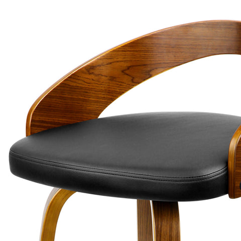 Artiss 2x Bar Stools Swivel Seat Curving Backrest Chez Guru