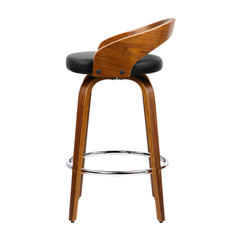 Artiss 4x Bar Stools Swivel Seat Curving Backrest Chez Guru