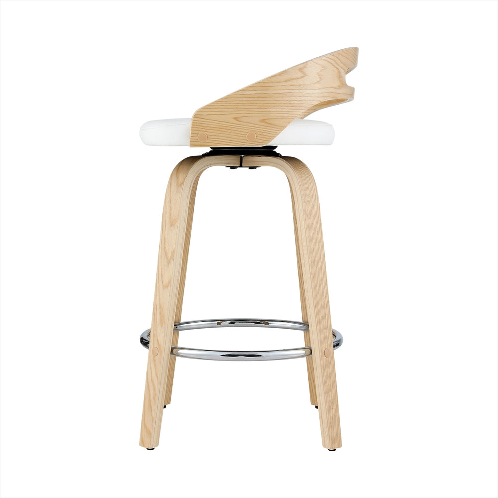 Artiss 2x Bar Stools Swivel Dining Chairs Low Back Counter Seat PU Cushion Chez Guru