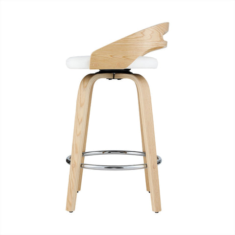 Artiss 2x Bar Stools Swivel Dining Chairs Low Back Counter Seat PU Cushion Chez Guru