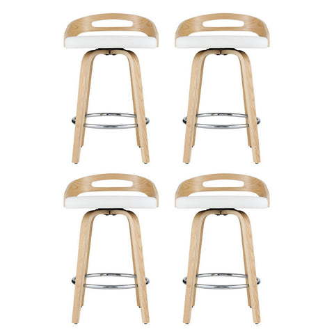 Artiss 4x Bar Stools Swivel Dining Chairs Low Back Counter Seat PU Cushion Chez Guru