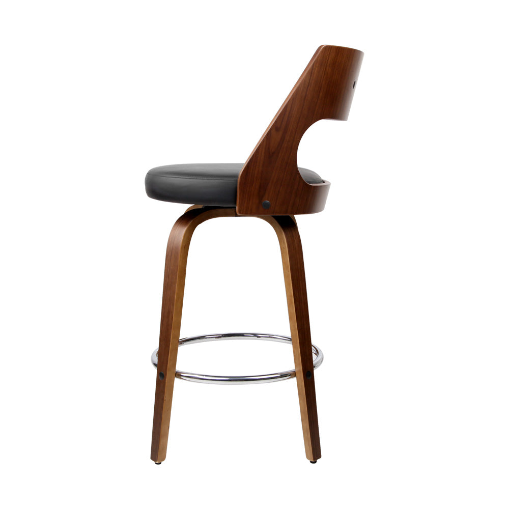 Artiss 2x Bar Stools Swivel Leather Chair 65cm Chez Guru