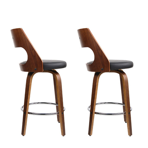 Artiss 2x Bar Stools Swivel Leather Chair 76cm Chez Guru