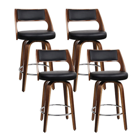 Artiss 4x Bar Stools Swivel Leather Chair 76cm Chez Guru
