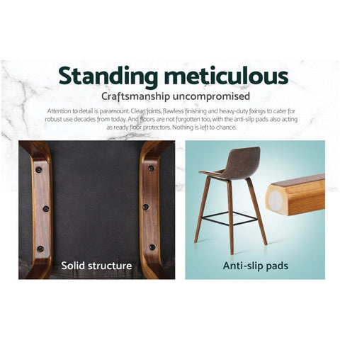 Artiss Bar Stools Kitchen Counter Barstools Leather Wooden Chairs x2 Chez Guru