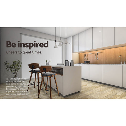 Artiss 2x Bar Stools Leather Padded w/Backrest Chez Guru