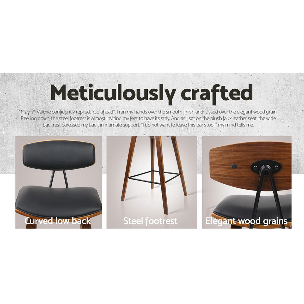 Artiss 4x Bar Stools Leather Padded w/Backrest Chez Guru
