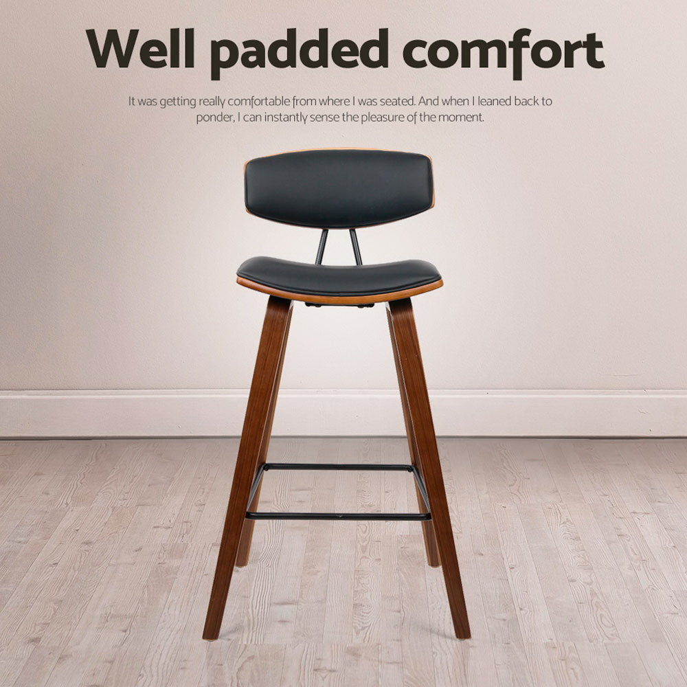 Artiss 4x Bar Stools Leather Padded w/Backrest Chez Guru