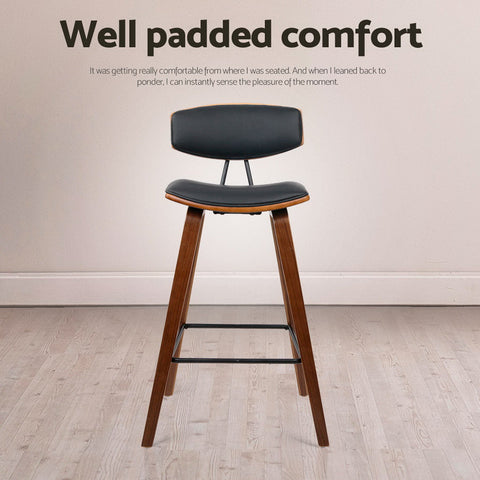 Artiss 4x Bar Stools Leather Padded w/Backrest Chez Guru