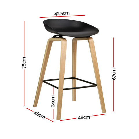 Artiss 2x Bar Stools Wooden Chez Guru