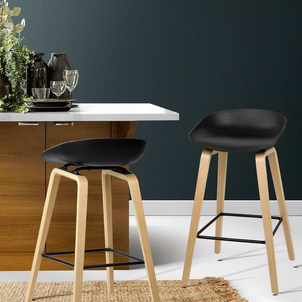 Artiss 2x Bar Stools Wooden Chez Guru