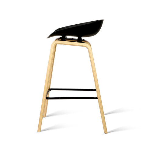 4x Artiss Bar Stools Kitchen Counter Stool Dining Chairs Wooden Black Chez Guru