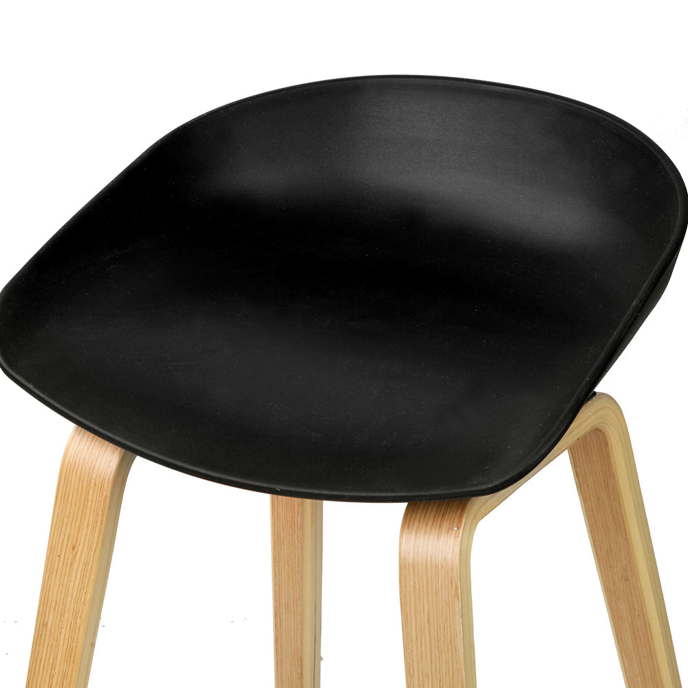 4x Artiss Bar Stools Kitchen Counter Stool Dining Chairs Wooden Black Chez Guru