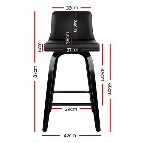 Artiss Bar Stools Kitchen Leather Barstools Swivel Wooden Chairs X2 Chez Guru