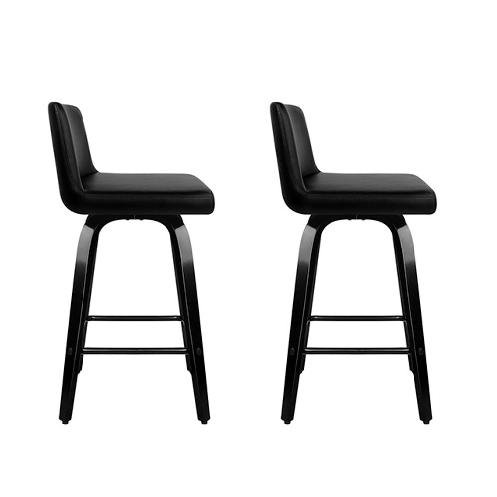 Artiss Bar Stools Kitchen Leather Barstools Swivel Wooden Chairs X2 Chez Guru