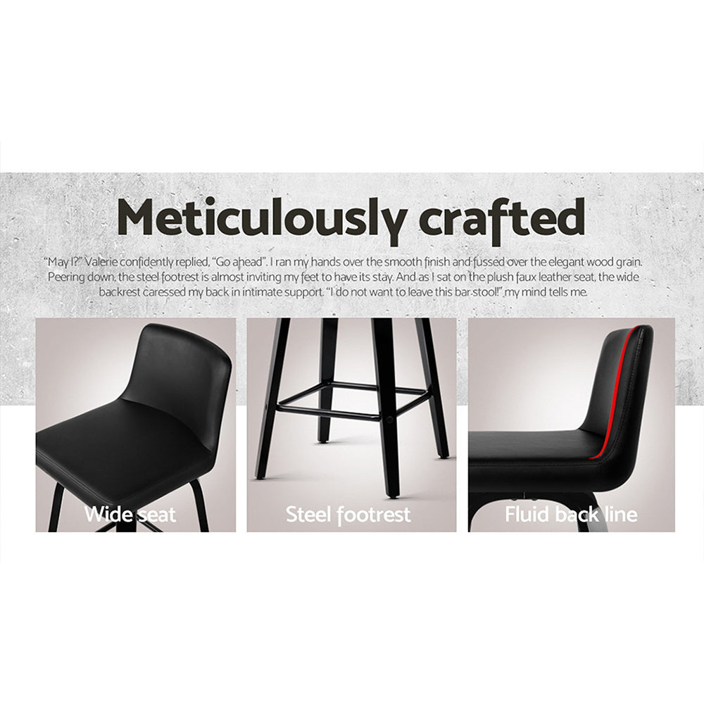 Artiss Bar Stools Kitchen Leather Barstools Swivel Wooden Chairs X2 Chez Guru