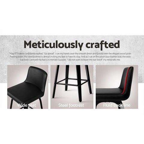 Artiss Bar Stools Kitchen Leather Barstools Swivel Wooden Chairs X2 Chez Guru