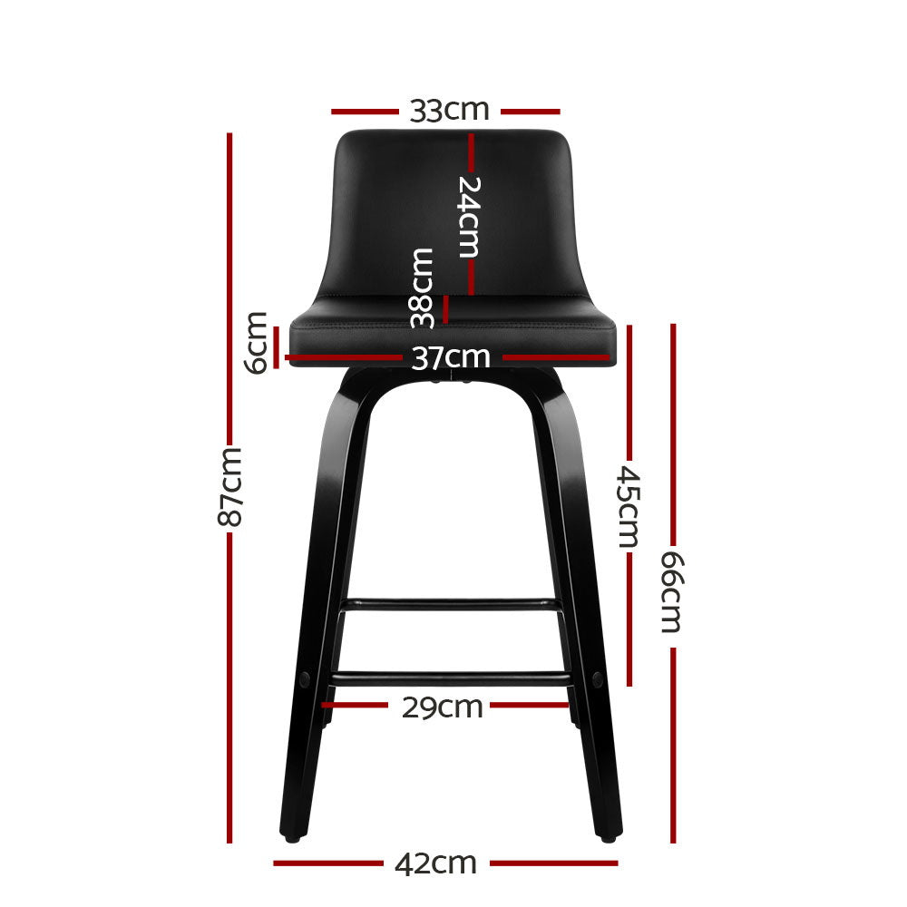 Artiss Bar Stools Kitchen Leather Barstools Swivel Wooden Chairs X4 Chez Guru