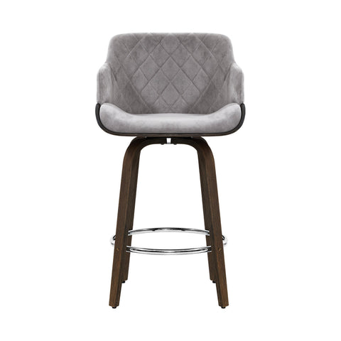 Artiss Bar Stools Swivel Velvet Padded Wooden Chez Guru