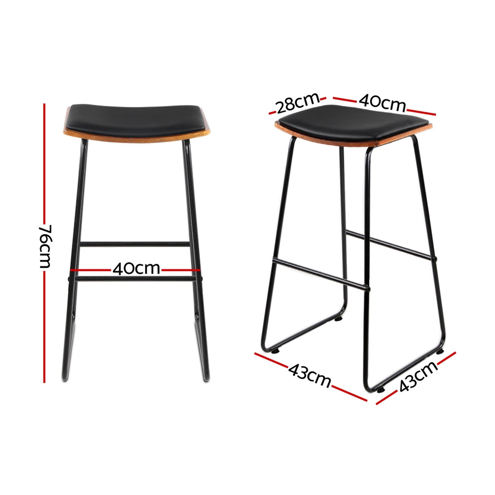 Artiss 4x Bar Stools Leather Padded Metal Chez Guru