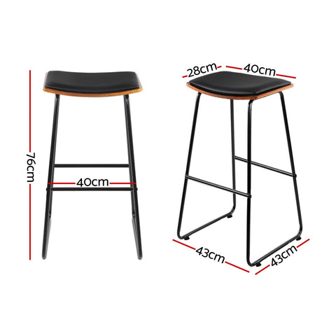 Artiss 4x Bar Stools Leather Padded Metal Chez Guru